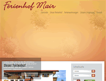 Tablet Screenshot of ferienhof-mair.de